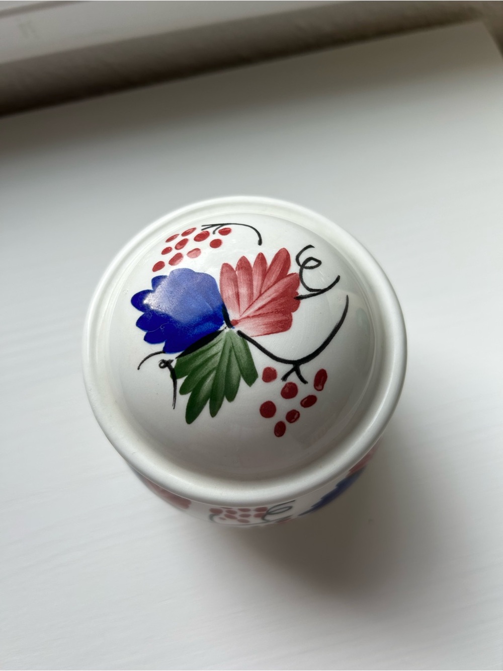 Portmeirion - Hand-Painted Floral Ceramic Sugar Jar - Picture 2 of 6